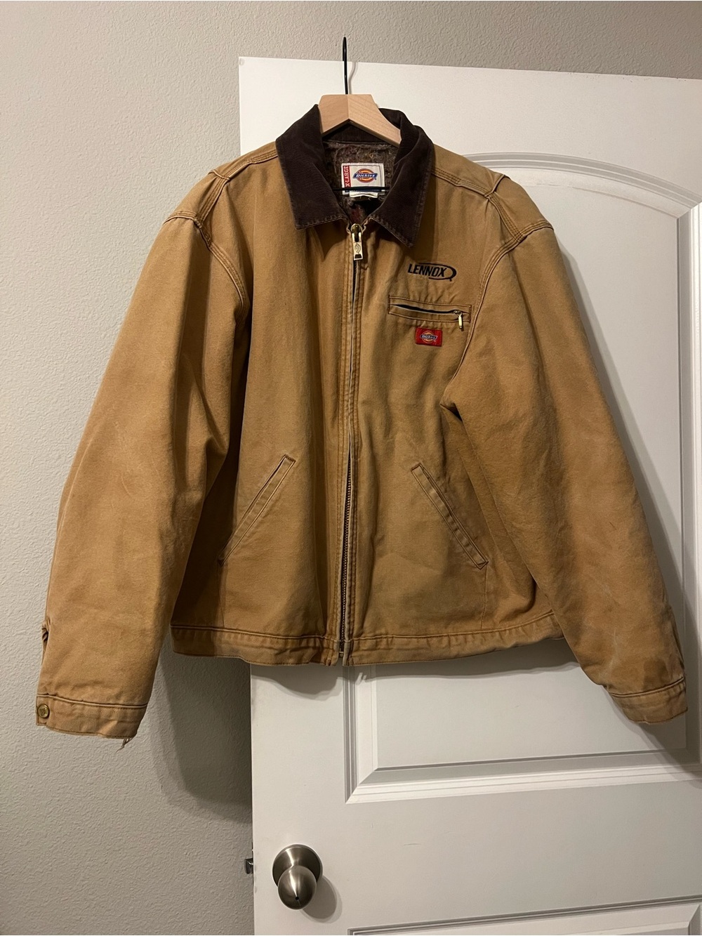Vintage Dickies Tan Work Jacket with Corduroy Collar